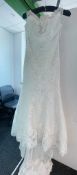 1 x MORI LEE Chantilly Lace Designer Wedding Dress Bridal Gown, Cut Out Back Detail And Beading -
