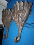 A Pair Of Theatrical Ornate Scallop Light Fittings - Recently Removed From A World-renowned London