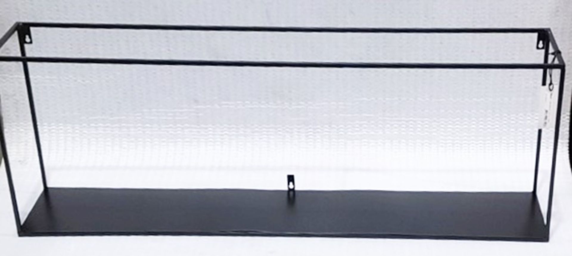 1 x WOOOD 'Meert' Black Metal Extra Storage Wall Shelf With Black Lacquered Finish 100cm - Image 3 of 7