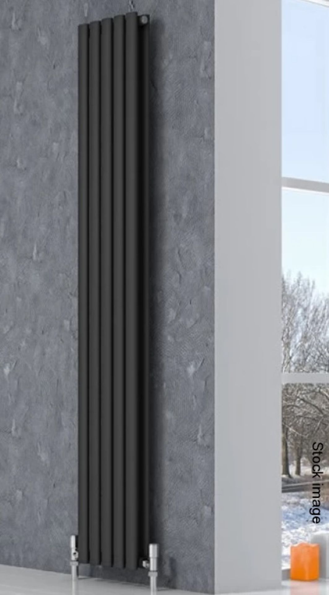 1 x REINA 'Neva' Vertical Double Column Radiator 1500mm x 472mm - In Window Grey - RRP £472.00