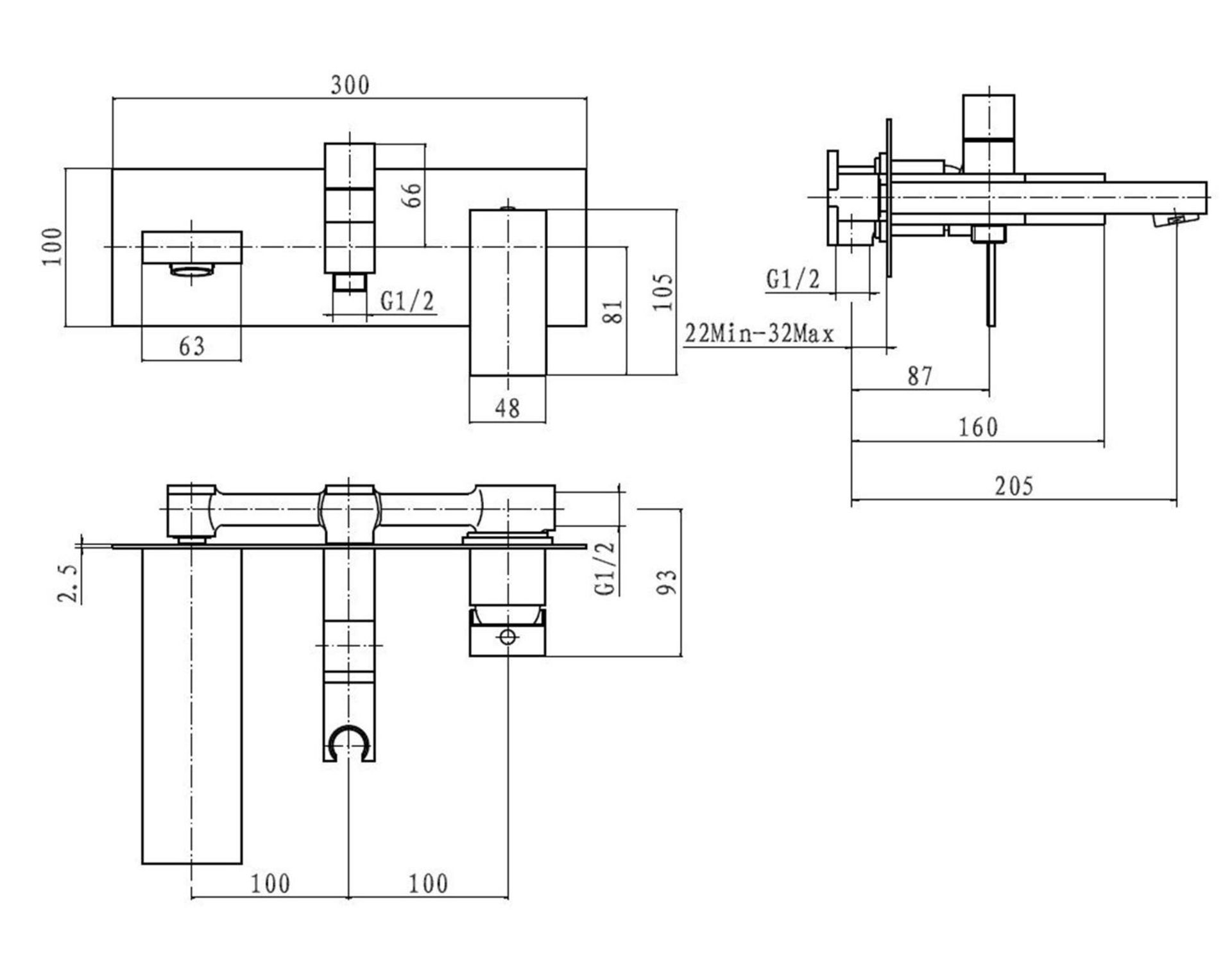 1 x CASSELLIE 'Form' Wall Mounted Bath Shower Mixer Tap - Ref: FRM006 - New & Boxed Stock - RRP £ - Image 2 of 3