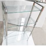 1 x Chrome Shelving Unit With Glass Shelves - Recently Relocated From An Exclusive Property