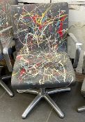 1 x REM Leather Stylist Chair Featuring Especially Commissioned Abstract Paintwork By A Renowned