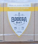 24 x Bodega Bay Hard Seltzer 250ml Alcoholic Sparkling Water Drinks - Elderflower Lemon & Mint -