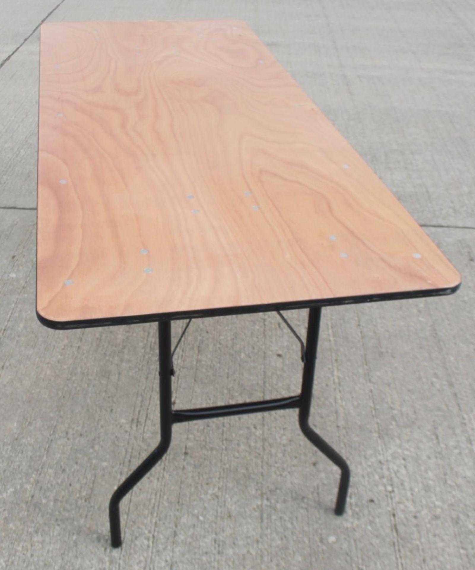 3 x Wooden Trestle Tables With Folding Tubular Metal Legs - From An Exclusive Property - Image 2 of 5