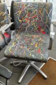 1 x REM Leather Stylist Chair Featuring Especially Commissioned Abstract Paintwork By A Renowned