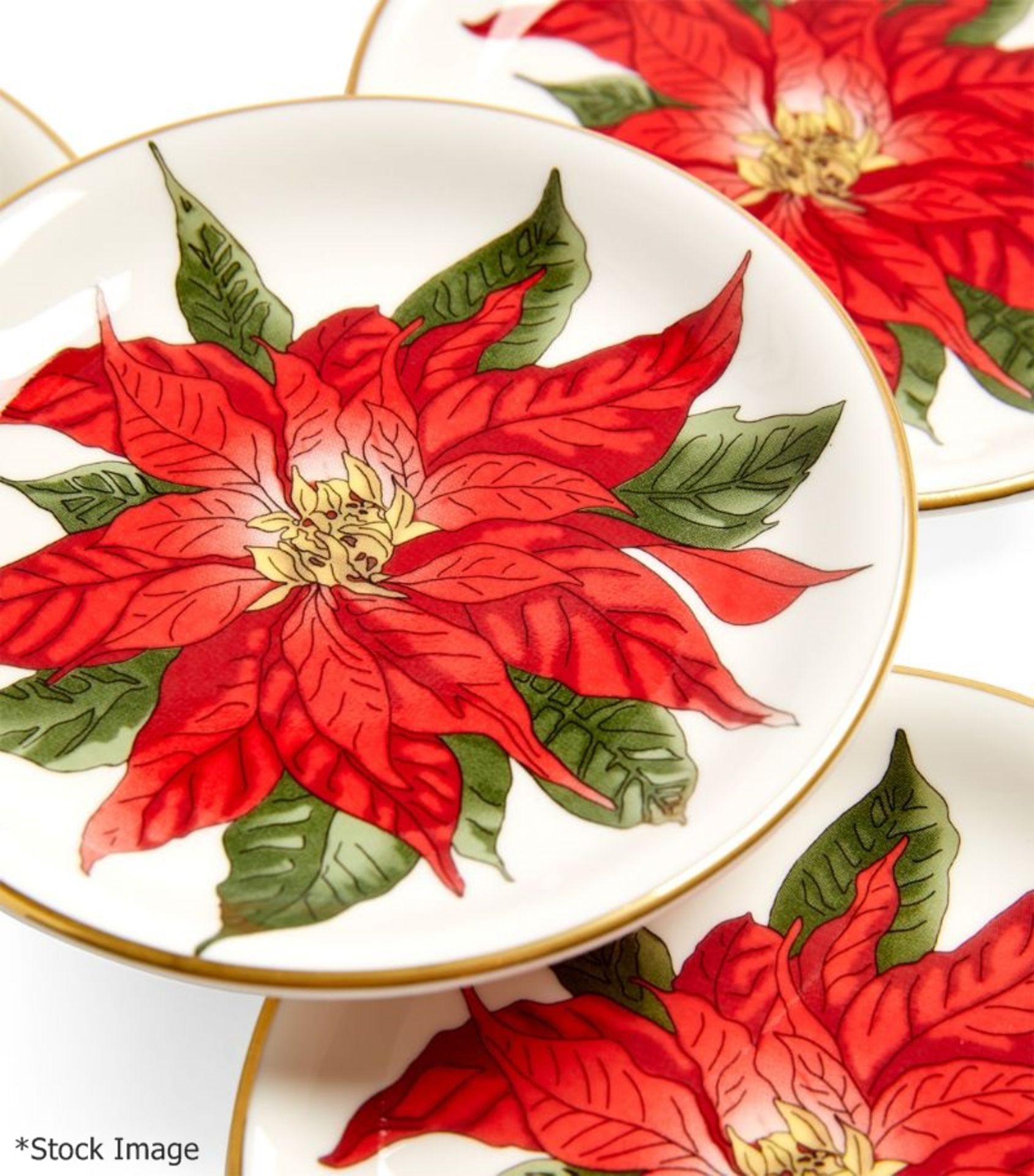 Set Of 4 x HALCYON DAYS 'Parterre' Fine Bone China Coasters - Original Price £95.00 - Boxed Stock