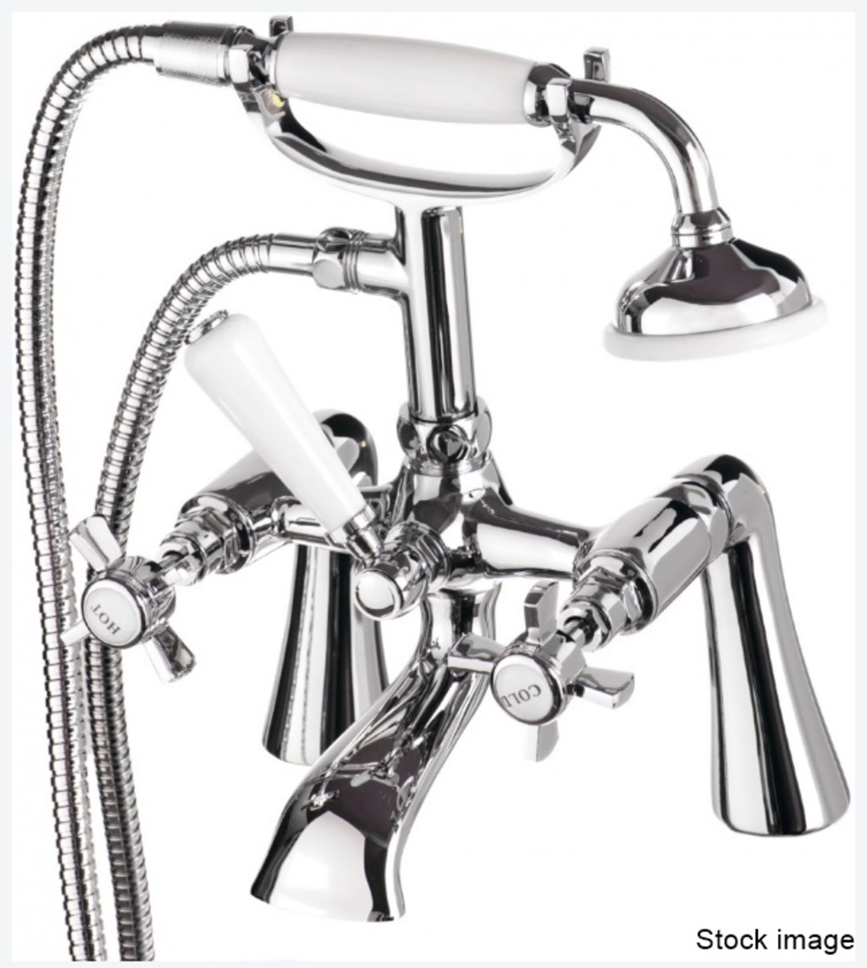 1 x CASSELLIE 'Time' Traditional Bath Mixer Tap With Shower Hose - Ref: TIM002 - New & Boxed Stock -
