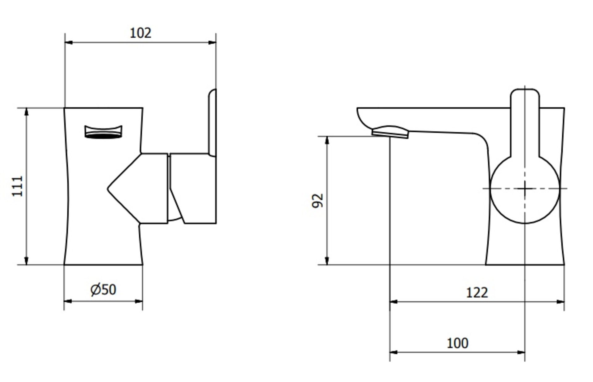 1 x CASSELLIE 'Pedras' Mono Basin Mixer With Push Waste In Chrome - Ref: PED001 - RRP £153.99 - - Image 3 of 3