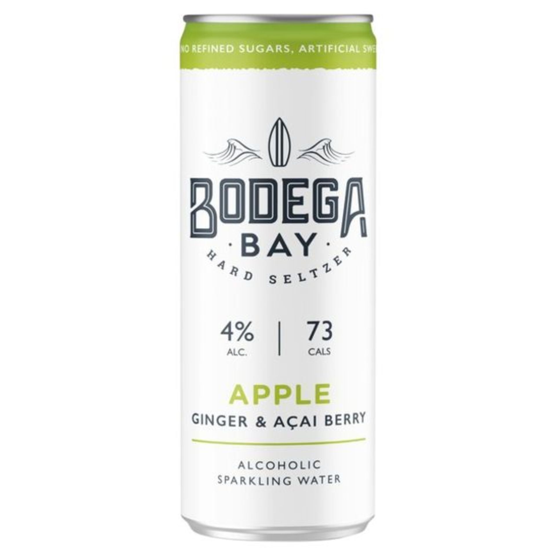 24 x Bodega Bay Hard Seltzer 250ml Alcoholic Sparkling Water Drinks - Apple Ginger & Acai Berry - 4% - Image 4 of 7