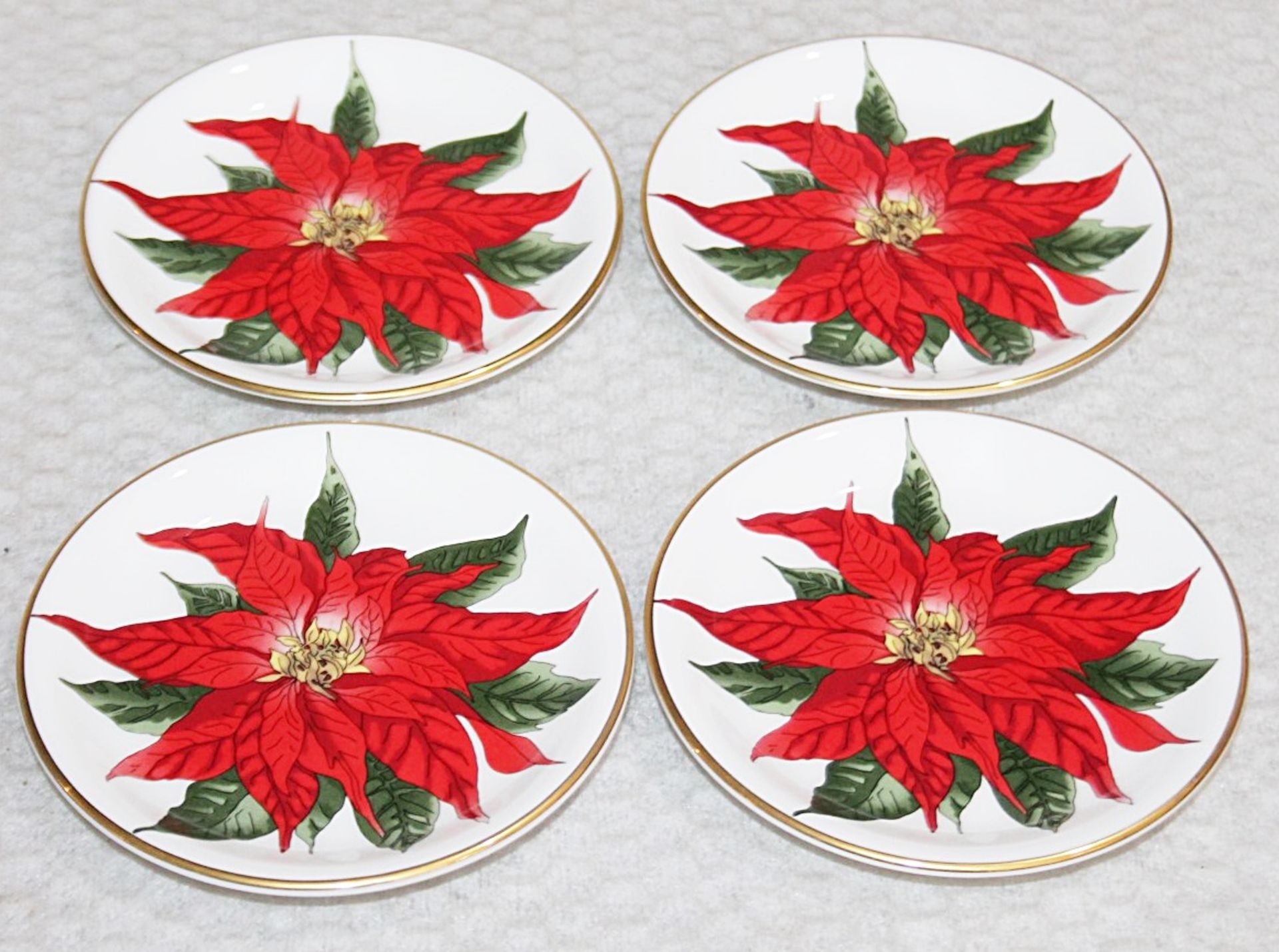 Set Of 4 x HALCYON DAYS 'Parterre' Fine Bone China Coasters - Original Price £95.00 - Boxed Stock - Image 2 of 5