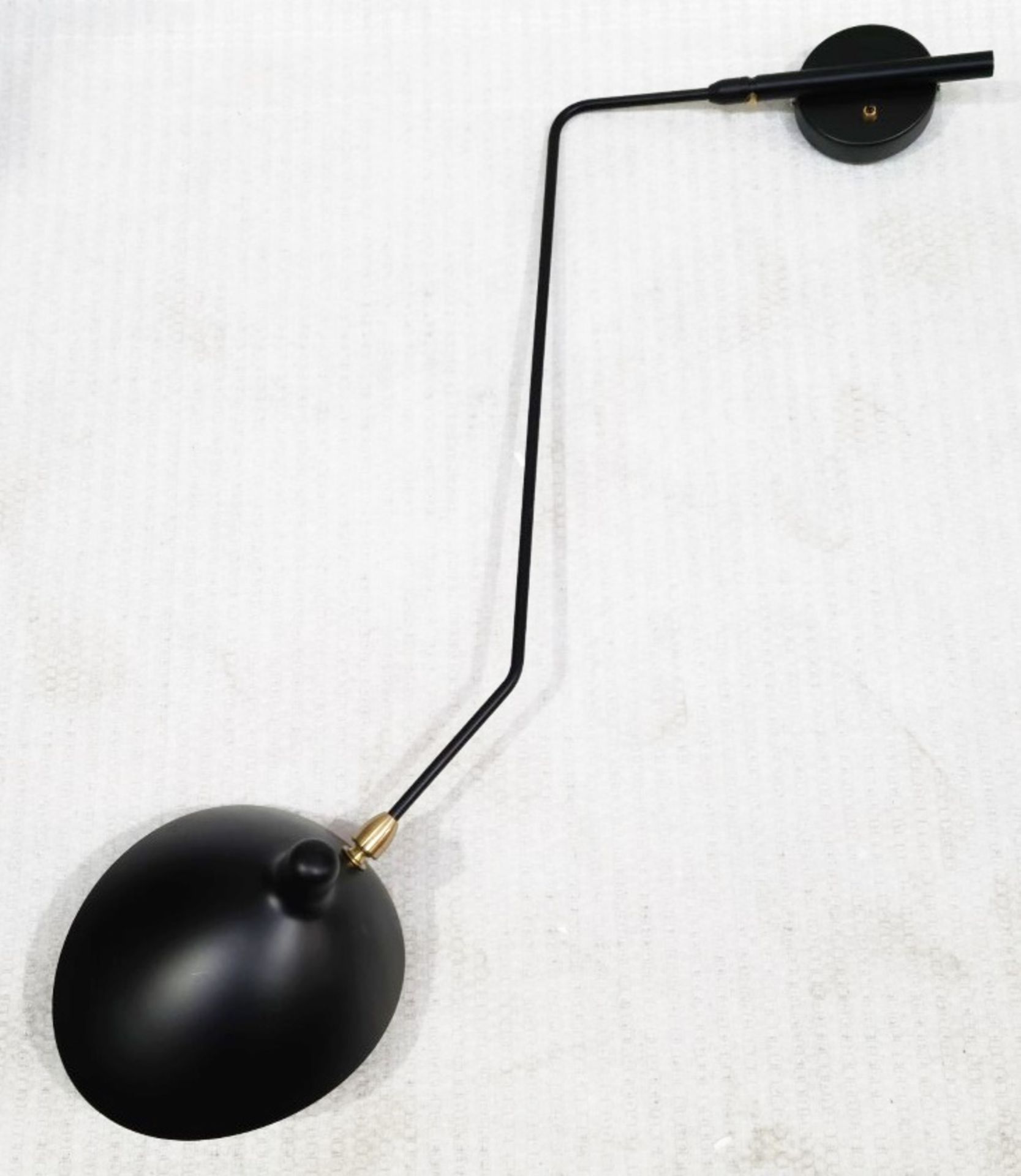 1 x BLUESUNTREE 'Serge Mouille' Black Wall Light W/ Horizontal Adjustable Arm & Rotatable Lamp 80cm - Image 5 of 8