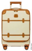 1 x BRIC'S 'Bellagio 2' Luxury 55cm Hard Cabin Spinner Suitcase In Cream And Brown - RRP £509.00