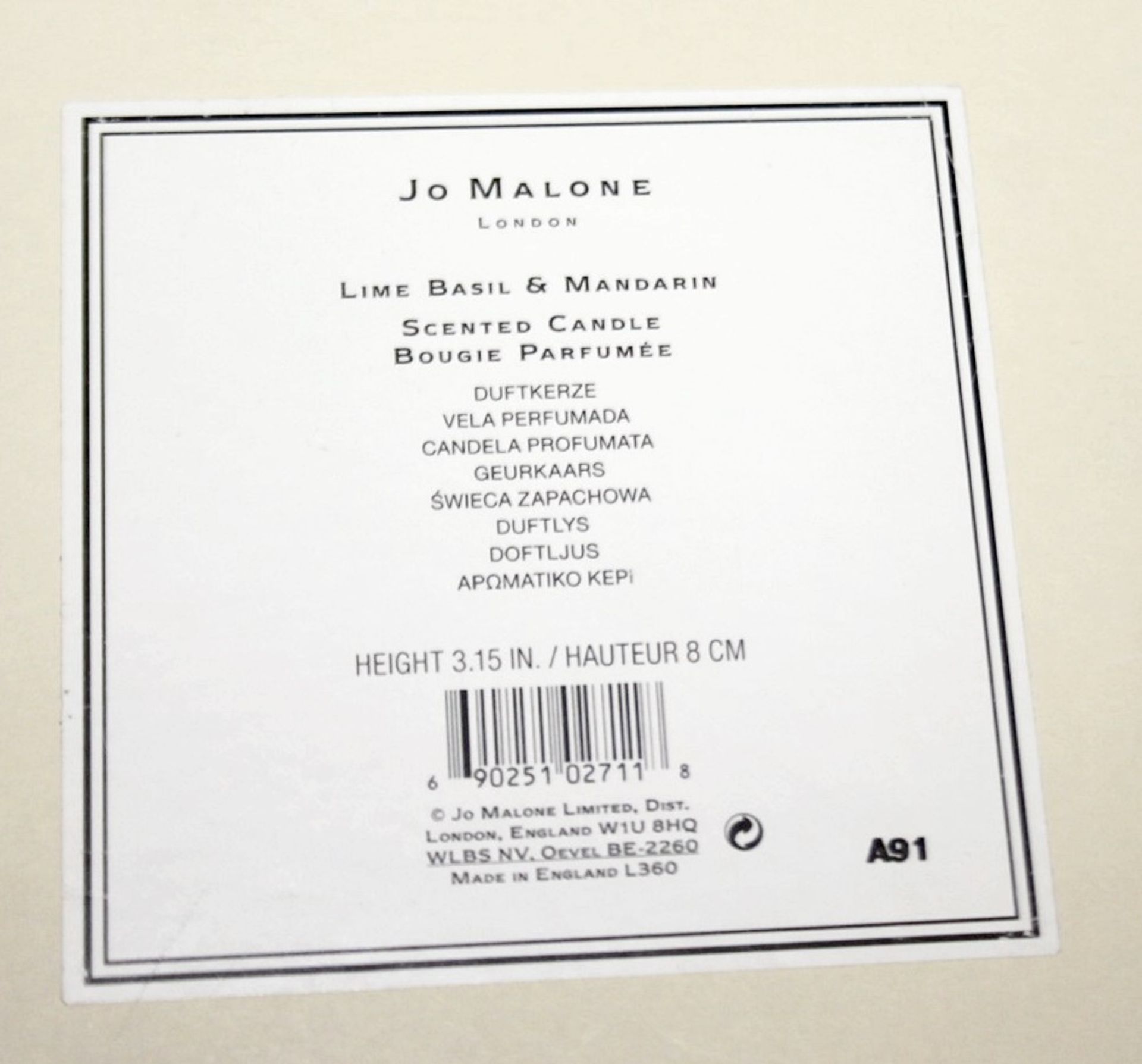 1 x JO MALONE LONDON London Lime Basil And Mandarin Deluxe Candle 600G - Original Price £140.00 - - Image 7 of 7