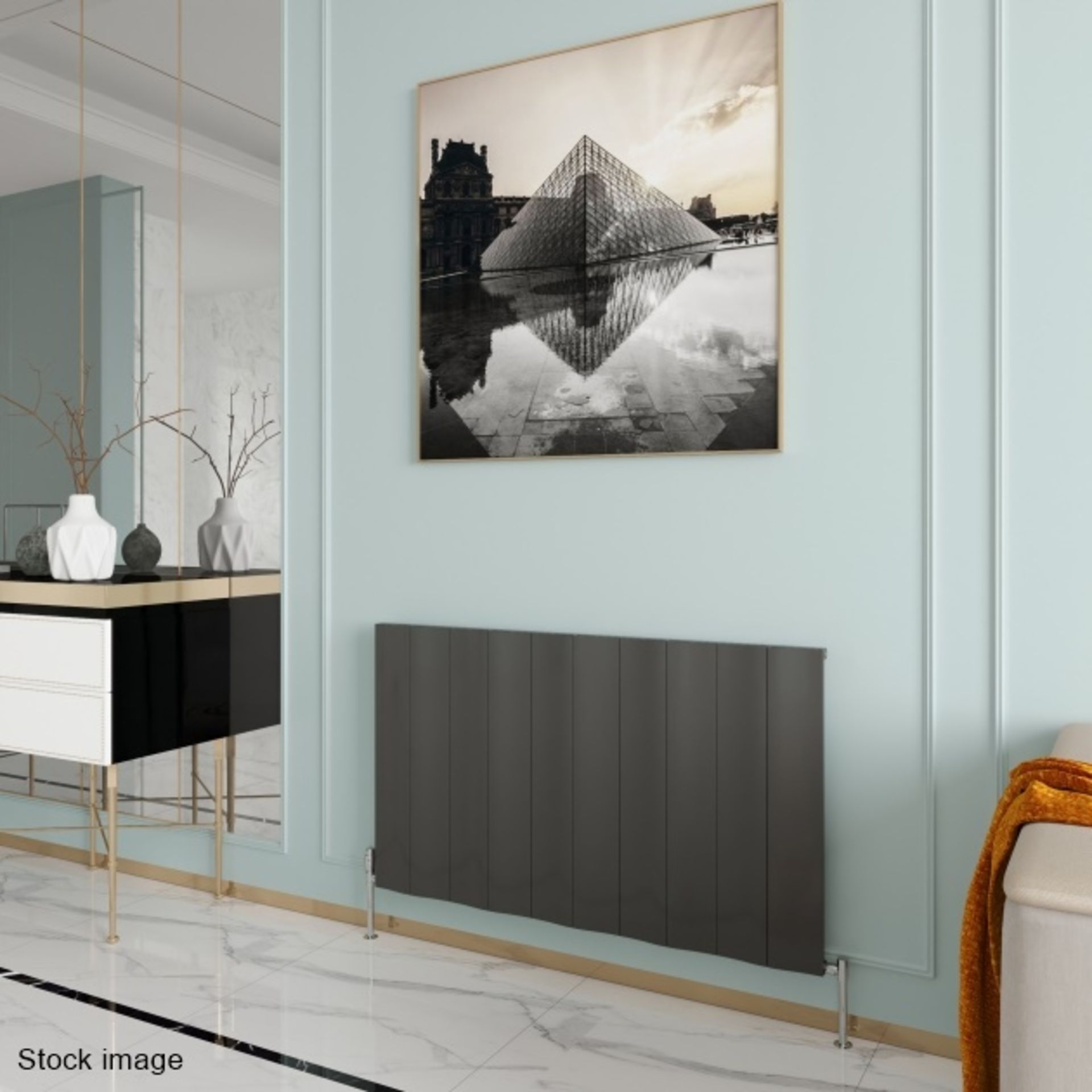 1 x REINA Wave Single Horizontal Anthracite Radiator - H600xW1036mm - Original RRP £450.00 - Ref: