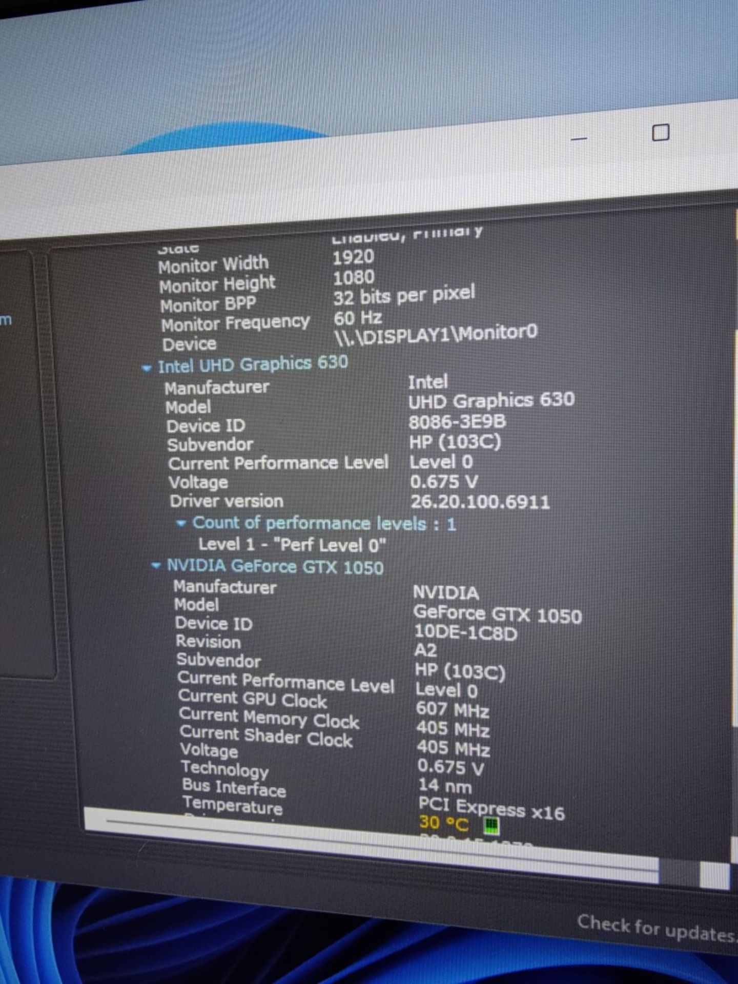 1 x HP Gaming Laptop, Intel i5 8300H 8th Gen, 8GB DDR4 Ram, 240gb SSD, GTX1050 Graphics - NO VAT - Image 11 of 28