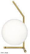 1 x FLOS 'IC' Brushed Brass Low Table Lamp With Blown White Glass Sphere - Original Price £455.00