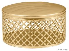 1 x VILLARI 'Firenze' Luxury Cotton Pad Jar With An Antique Gold Finish - Original Price £159.00