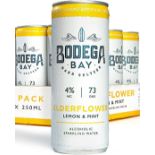 24 x Bodega Bay Hard Seltzer 250ml Alcoholic Sparkling Water Drinks - Elderflower Lemon & Mint
