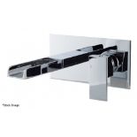 1 x CASSELLIE 'Dunk' Wall Mounted Waterfall Basin Mixer With A Polished Chrome Finish - Ref: