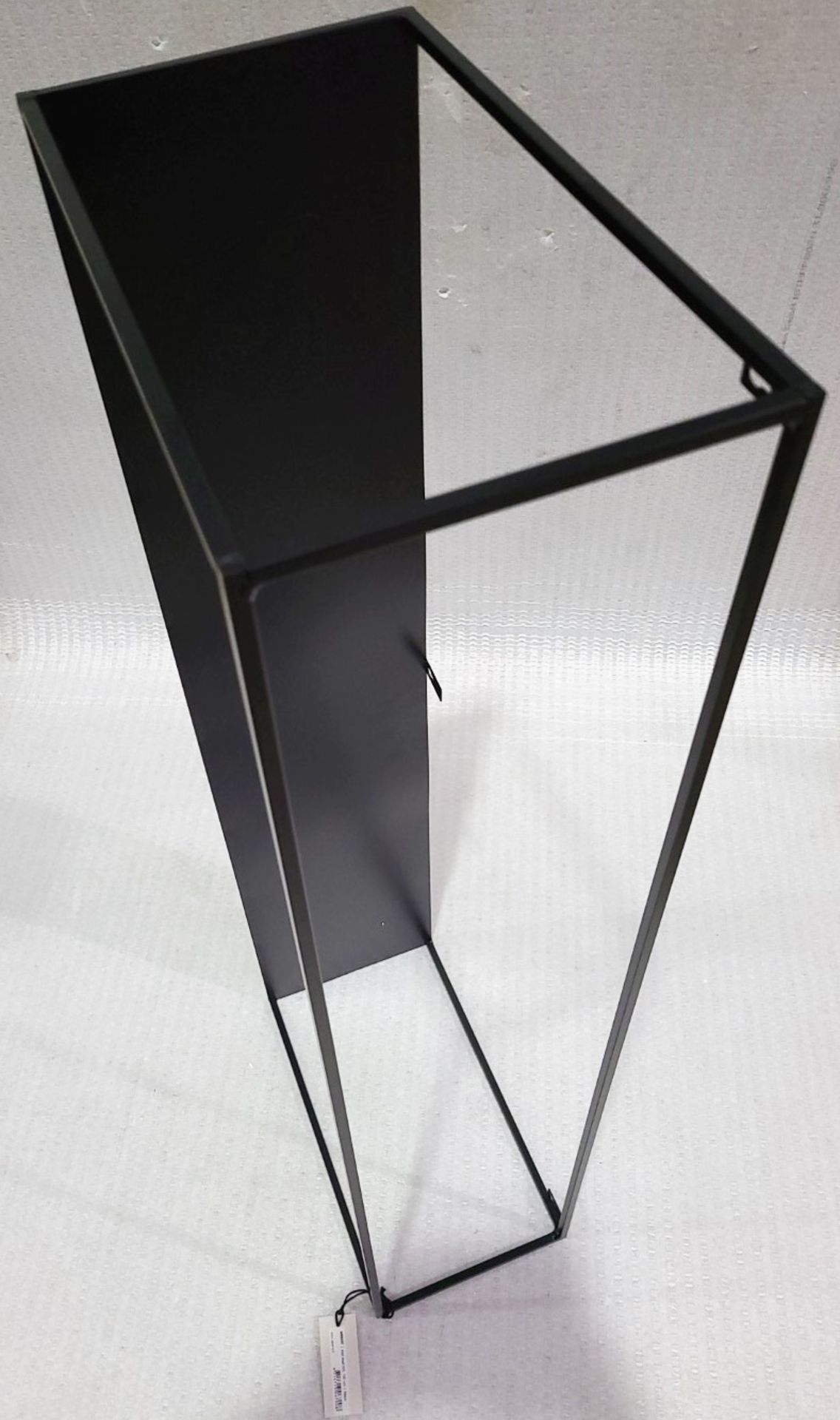 1 x WOOOD 'Meert' Black Metal Extra Storage Wall Shelf With Black Lacquered Finish 100cm - Image 6 of 7