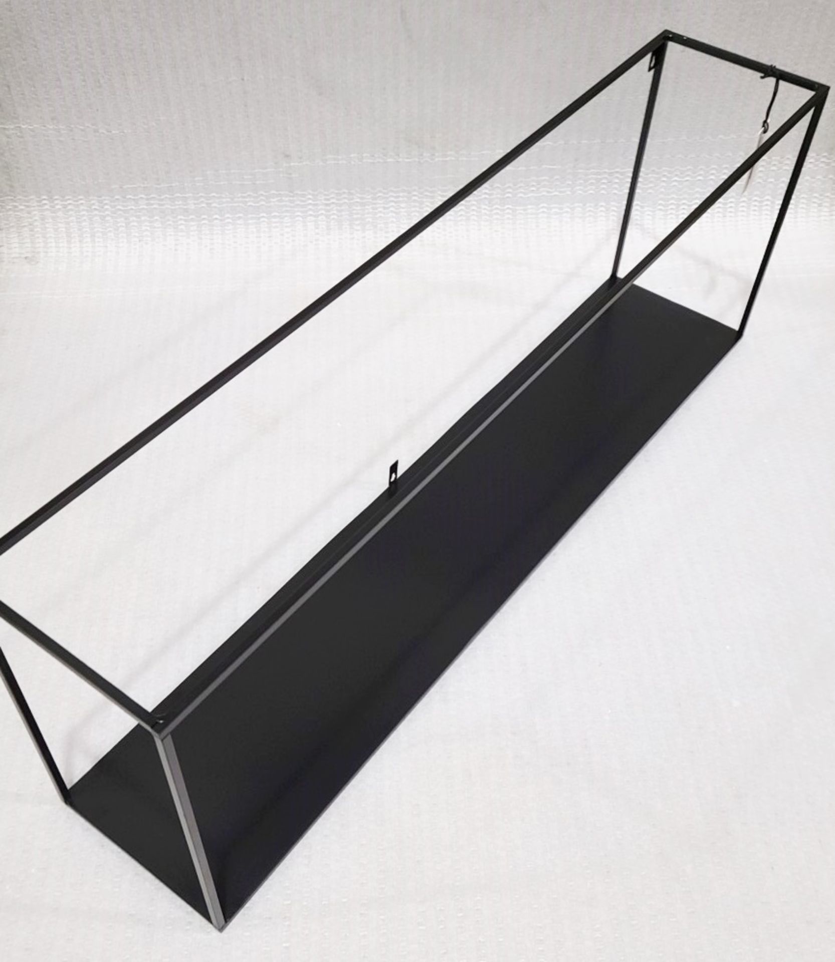 1 x WOOOD 'Meert' Black Metal Extra Storage Wall Shelf With Black Lacquered Finish 100cm - Image 2 of 7