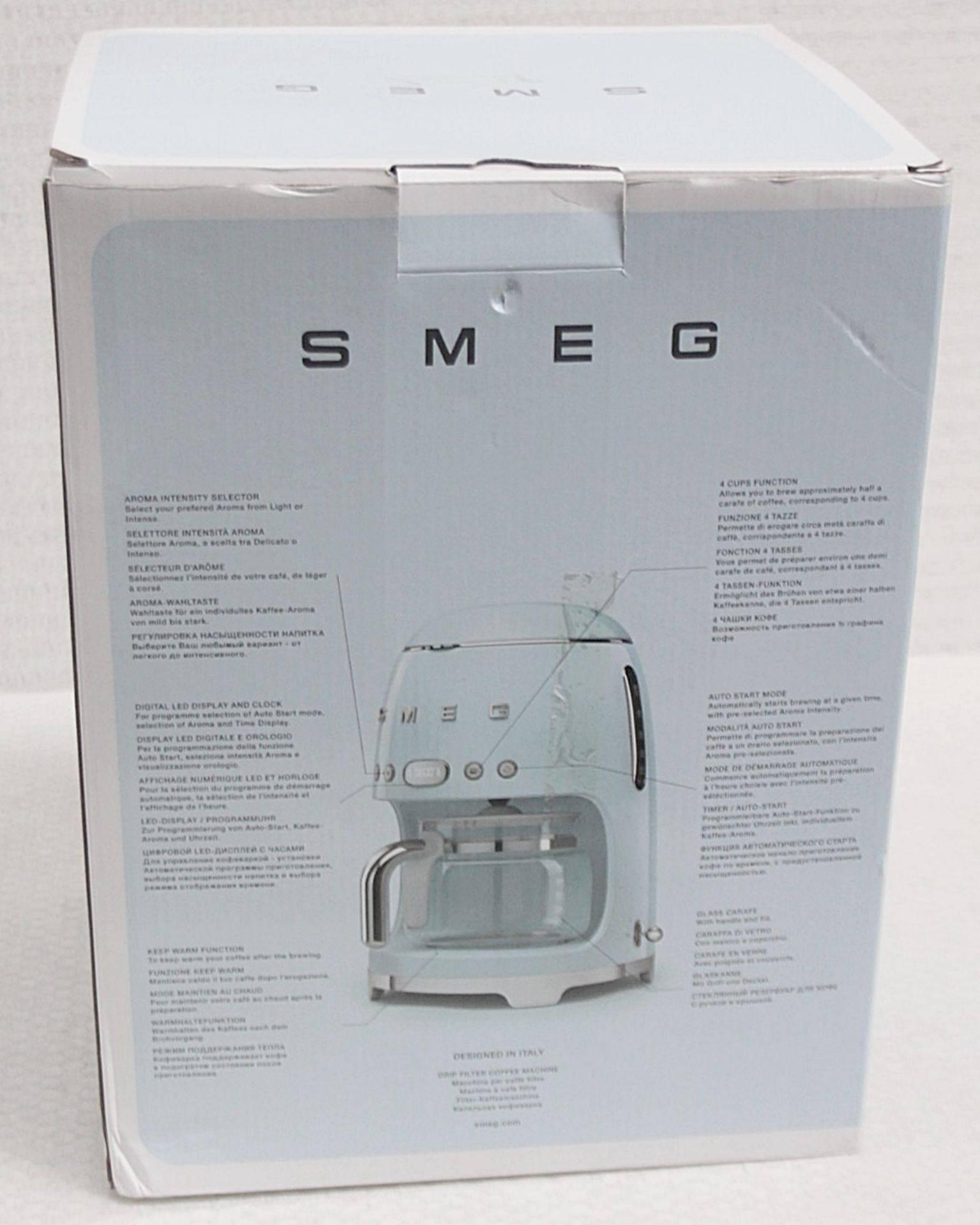 1 x SMEG Drip Retro-Style Filter Coffee Machine, With Digital Display - Original Price £199.00 - Image 7 of 17