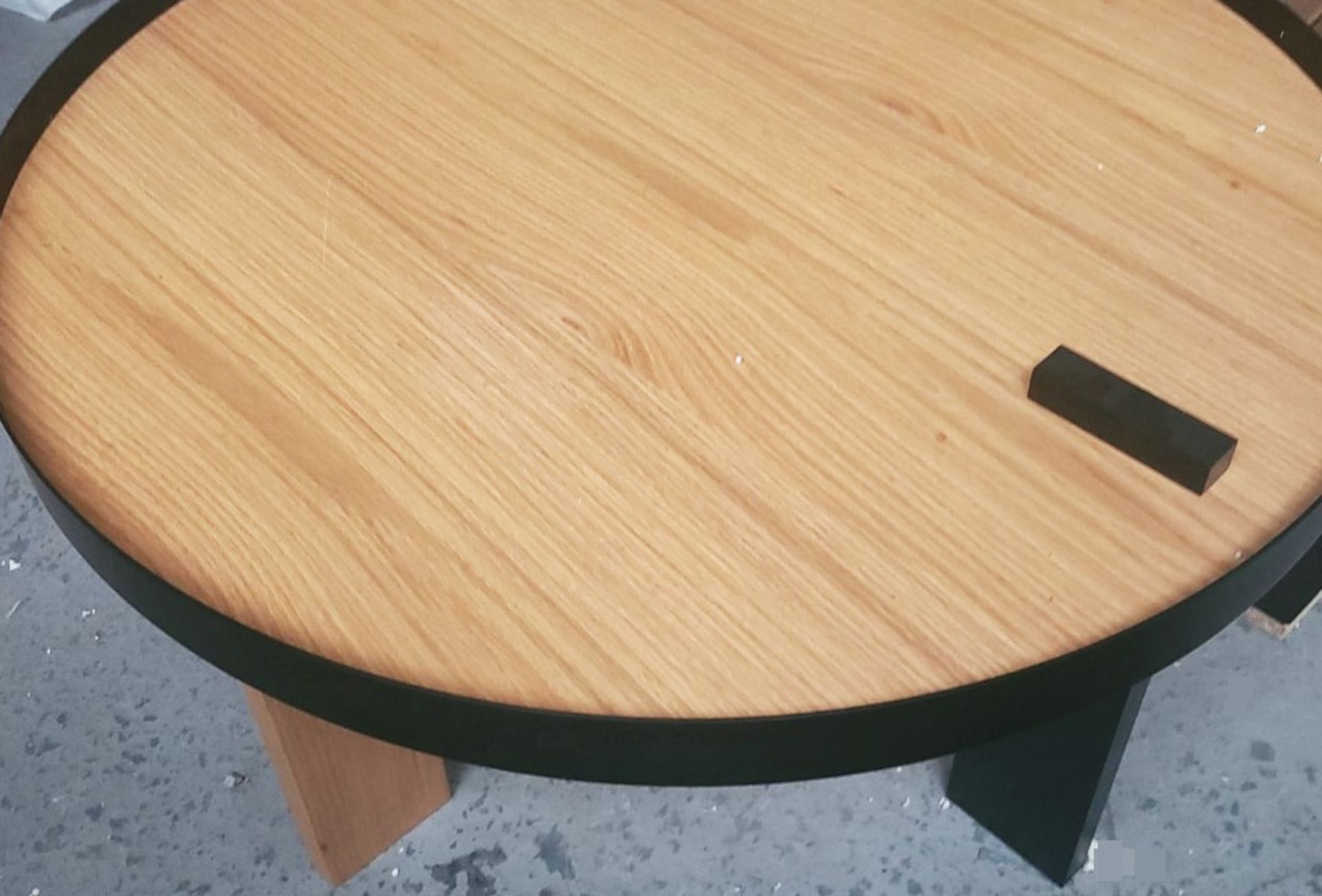 1 x TEMA HOME 'Bruno' Rodolphe Castellani Designed Coffee Table In Oak Veneer & Black Metal - Image 5 of 6