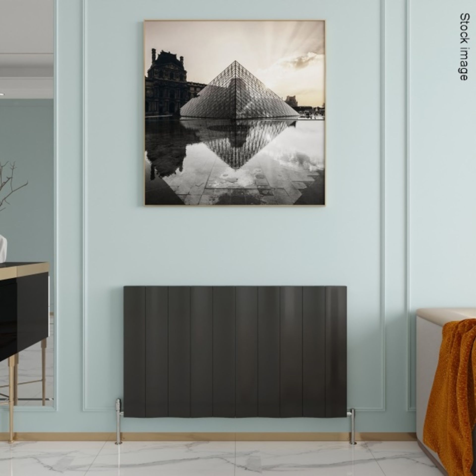 1 x REINA Wave Single Horizontal Anthracite Radiator - H600xW1036mm - Original RRP £450.00 - Ref: - Image 3 of 3