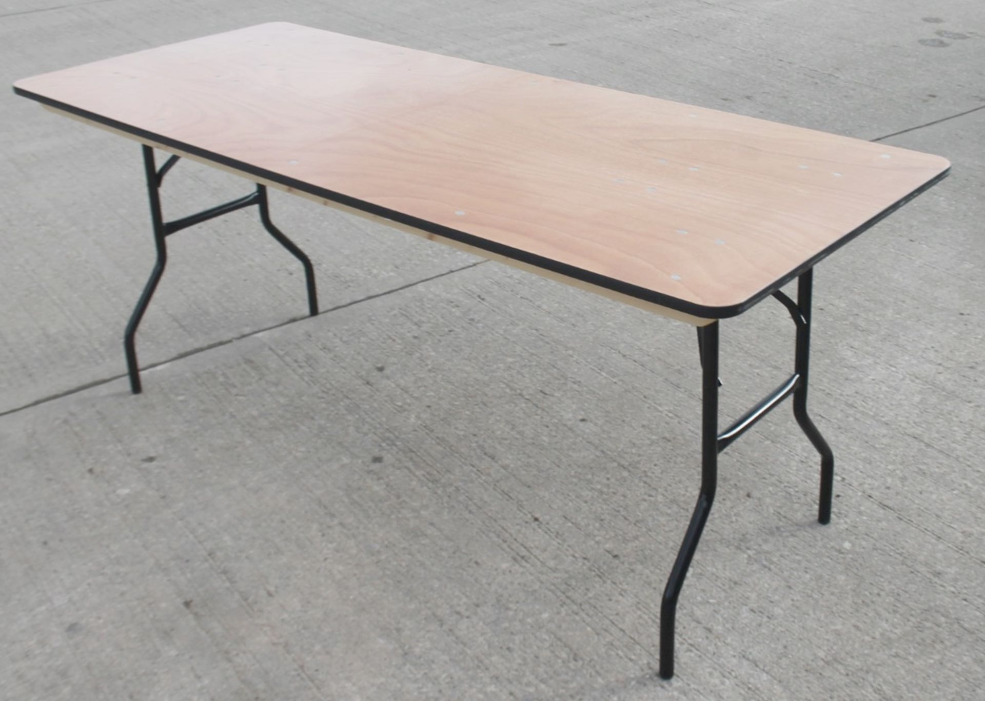 3 x Wooden Trestle Tables With Folding Tubular Metal Legs - From An Exclusive Property - Image 4 of 5