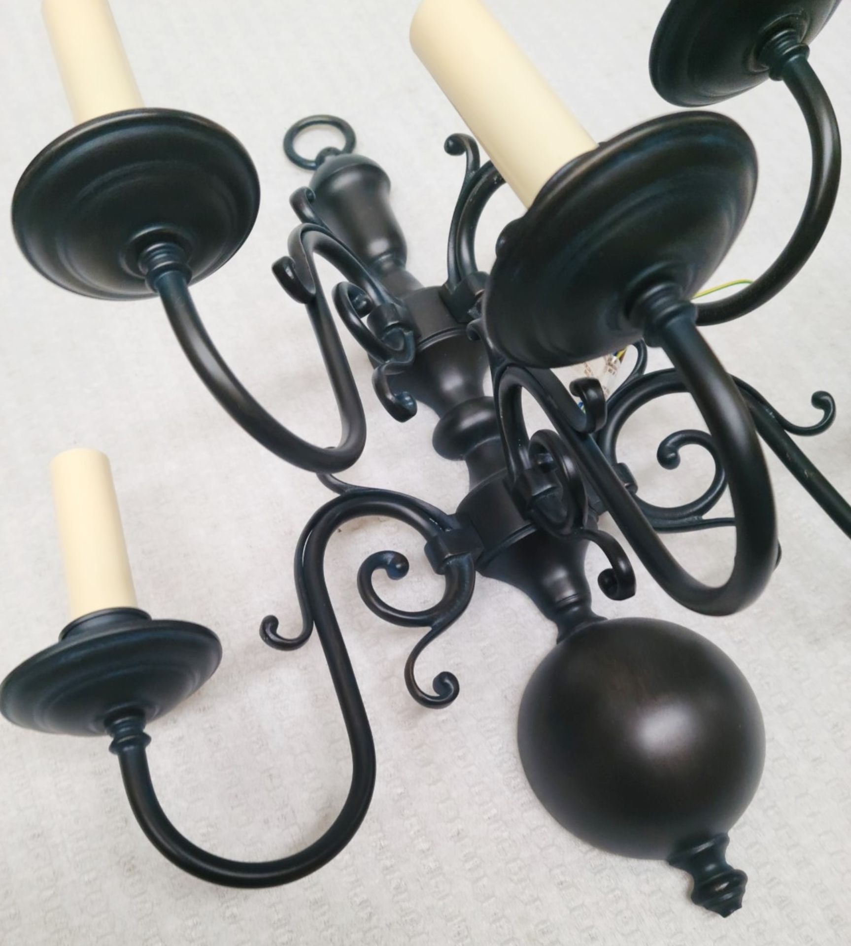 1 x CHELSOM Flemish Style 5 Light Dark Bronze Wall Sconce, With Outswept Curling Arms & Drip Pans