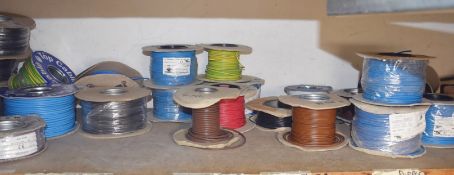 Assorted Reels of Cable - Contents of Shelf Plus Contents of Tub - Ref: TBC - CL816 - Location: Birm
