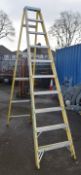 1 x Fibreglass Site Ladder With 9 Treads - Suitable For Working Around Thermal or Electrical Dangers