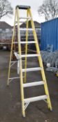1 x Fibreglass Site Ladder With 7 Treads - Suitable For Working Around Thermal or Electrical Dangers