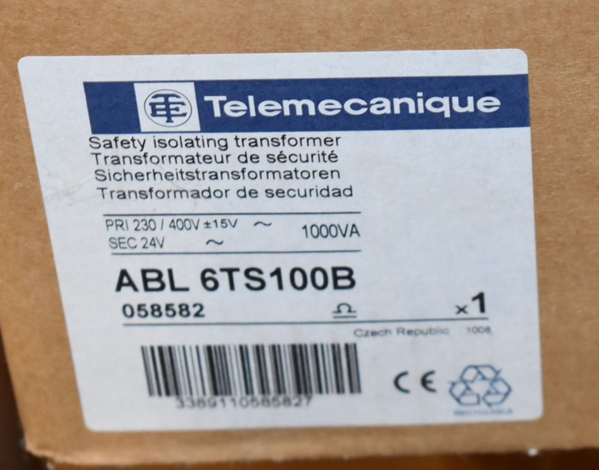 1 x Telemacanique 1000VA Safety Isolating Transformers - 230/400v - Type ABL 6TS100B - New Stock - Image 2 of 4