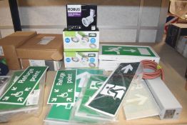 1 x Assorted Job Lot - Fire Escape Lights & Signs, Downlights, Eco Power Packs - Approx 24 Items