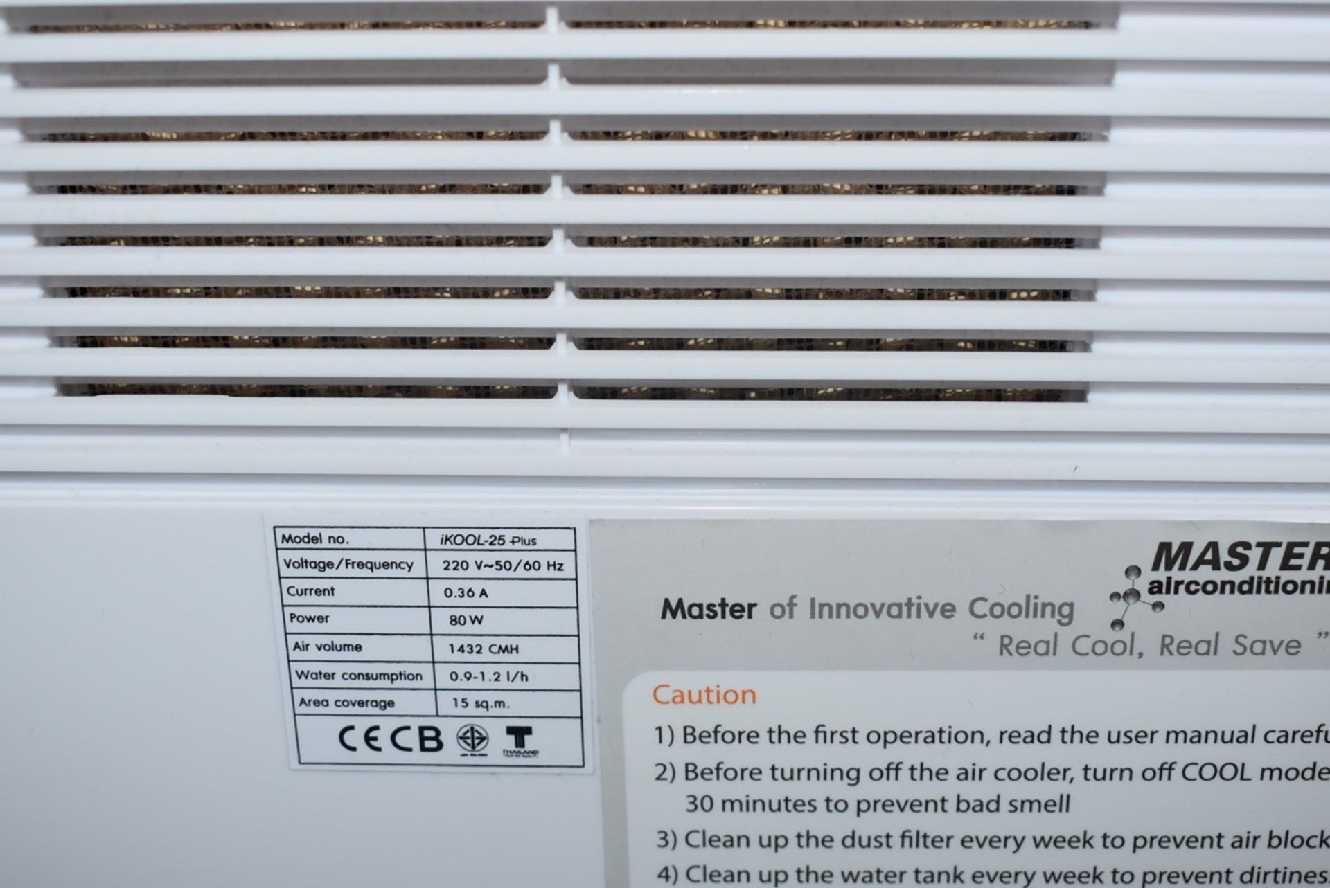 1 x MasterKool iKool-25 Plus 80W Evaporative Air Cooler - Ref: C224 - CL816 - Location: Birmingham, - Image 4 of 4