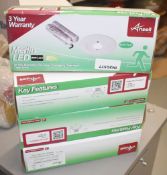 4 x Ansell Merlin 5W LED Self Self-Test Emergency Downlights in White - New Boxed Stock