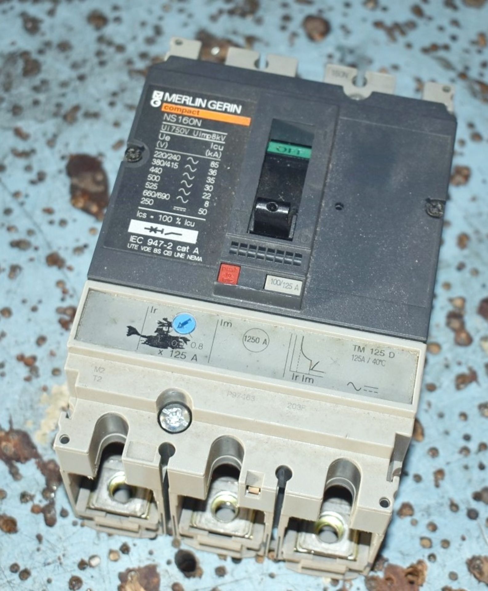 1 x Merlin Gerin NS160N 160A 690V 3 Pole Circuit Breaker - Ref: C167 MR - CL816 - Location: Birmingh