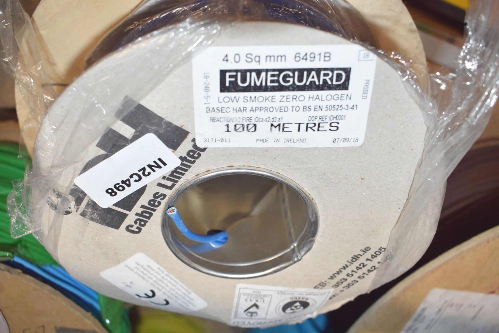 1 x Reel of 4.0 Sq mm Fumeguard Low Smoke Zero Halogen Blue Wire - Ref: C498 - CL816 - Location: Bir - Image 3 of 3