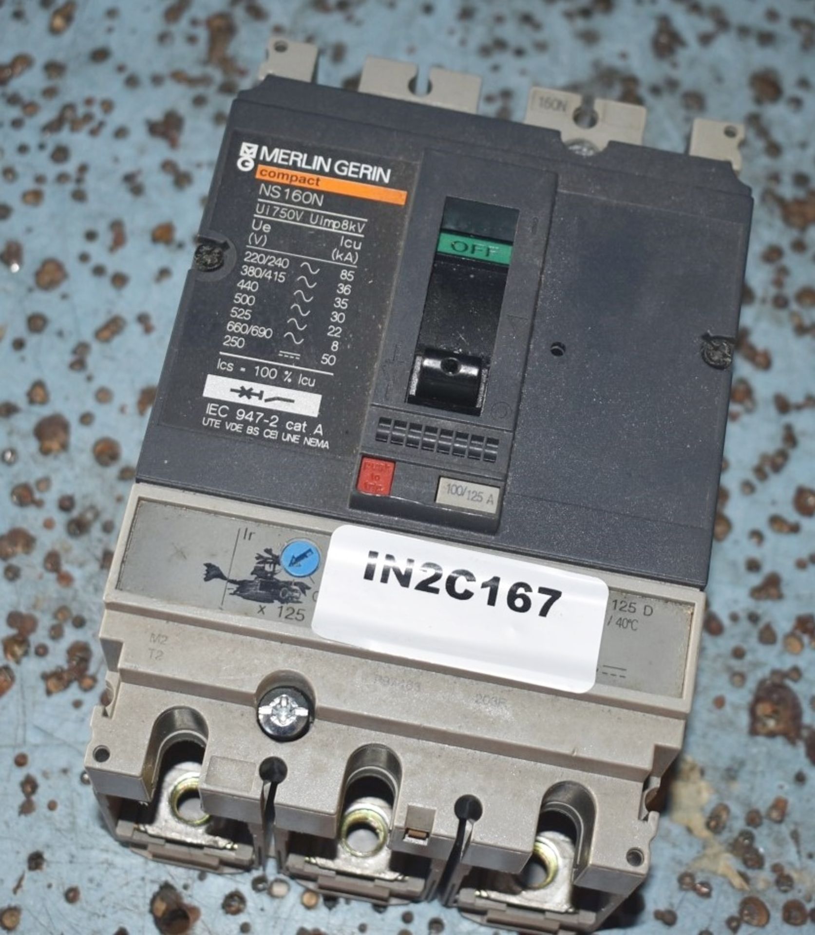 1 x Merlin Gerin NS160N 160A 690V 3 Pole Circuit Breaker - Ref: C167 MR - CL816 - Location: Birmingh - Image 2 of 4