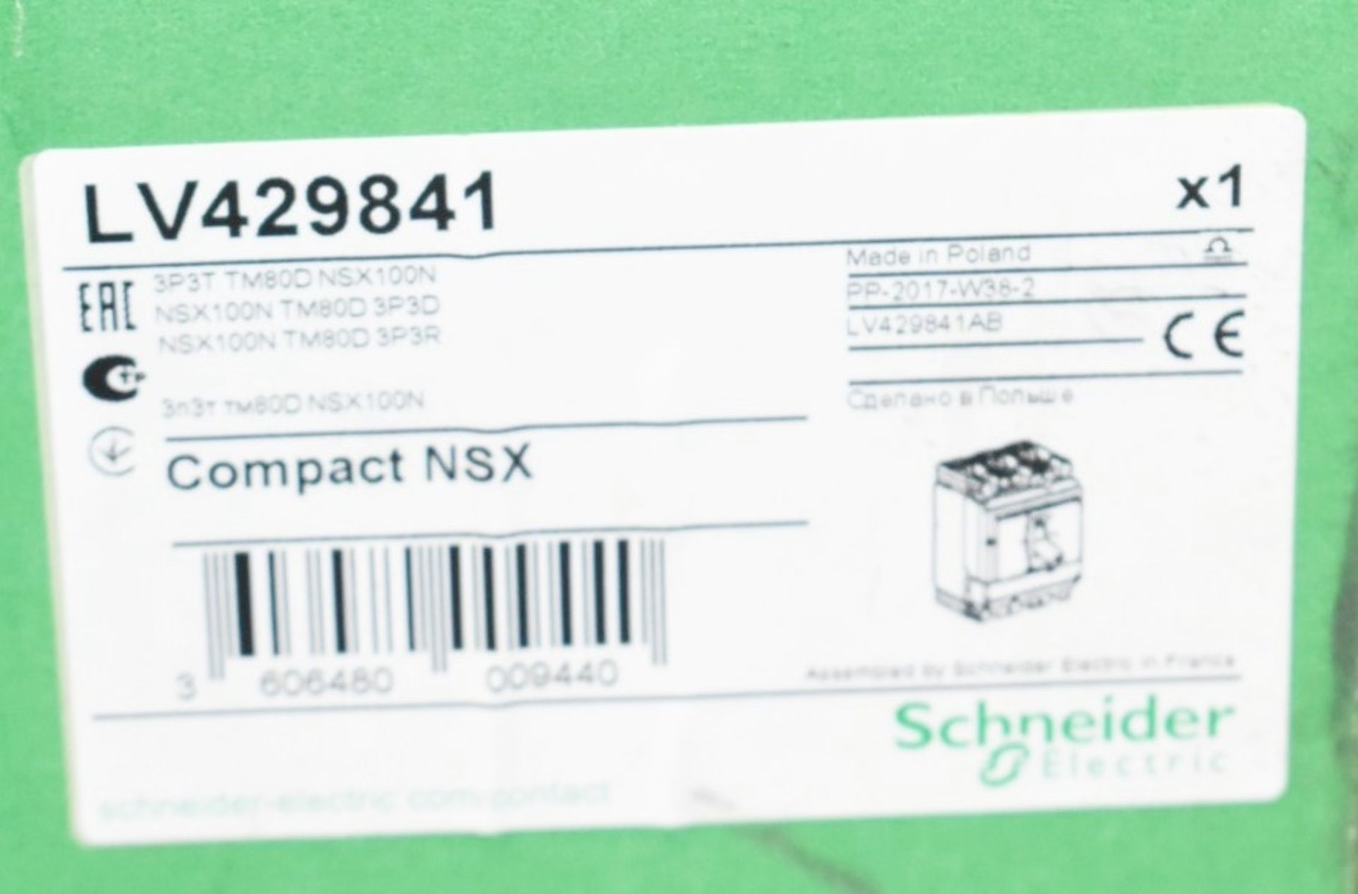 3 x Schneider Electric Circuit Breakers Type: LV429841 - ComPact NSX100N - New Stock - RRP £1,170 - Image 3 of 3
