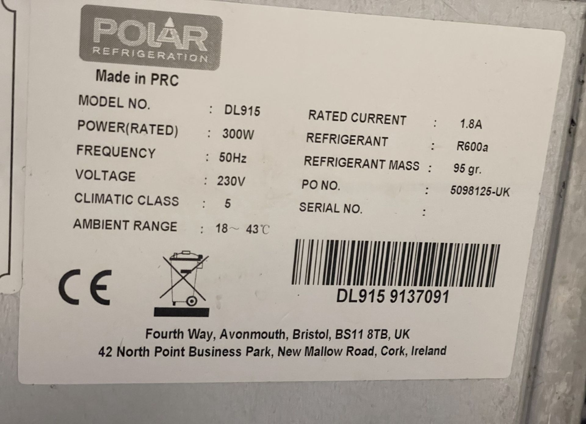1 x POLAR DL915 Commercial Counter 3-Door 417 Ltr Fridge, In Stainless Steel - Original £1,442 - Image 3 of 9