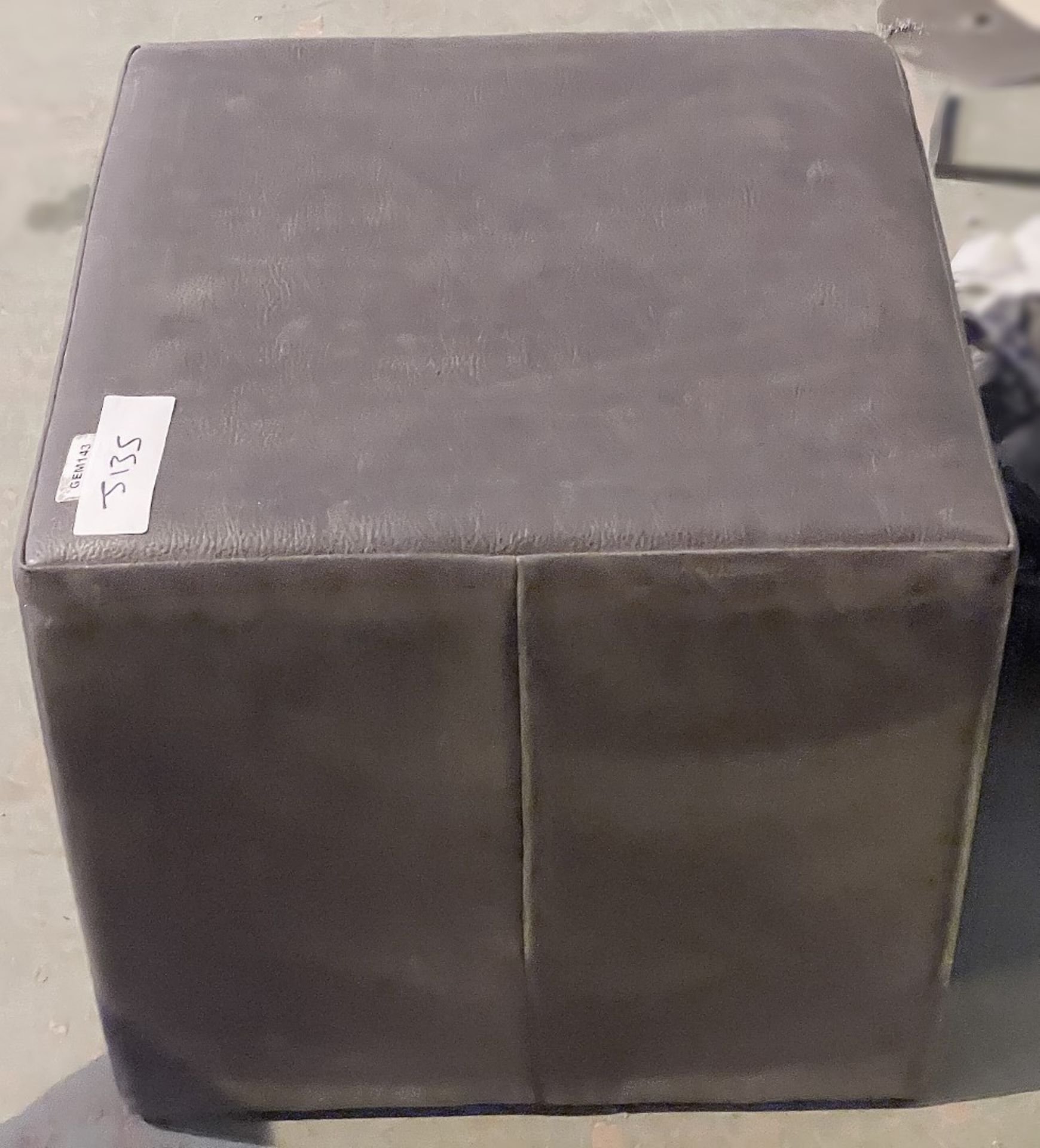 1 x Black Faux Seating Cube/Footstool - 52 X 52 X 55Cm - Ref: J135 - CL531 - Location: Essex, RM19 - Image 3 of 5