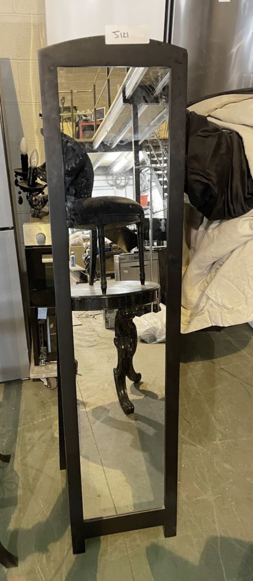 1 X Black Painted Wood Folding Dress Mirror - Approx 35X110Cm - Ref: J121 - CL531 - Essex, - Image 2 of 3