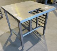 1 x Stainless Steel Mobile Prep Table With Tray Rack Under - 80X80X82Cm - Ref: J102