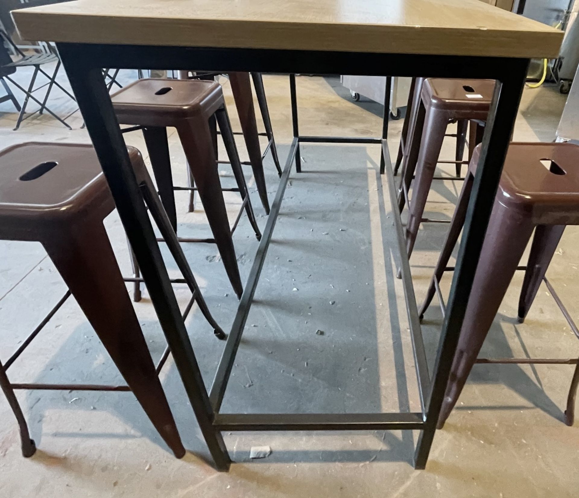 1 x Rectangular Bar Table And 6 x Metal Bar Stools - Ref: FGN068 - CL834 - Location: Essex, RM19 Dim - Image 8 of 9