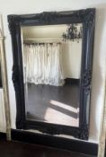 1 x Ornate Large Black Mirror Wall Mounted Or Lean Against The Wall - Approx 122x184x9cm - Ref: J126