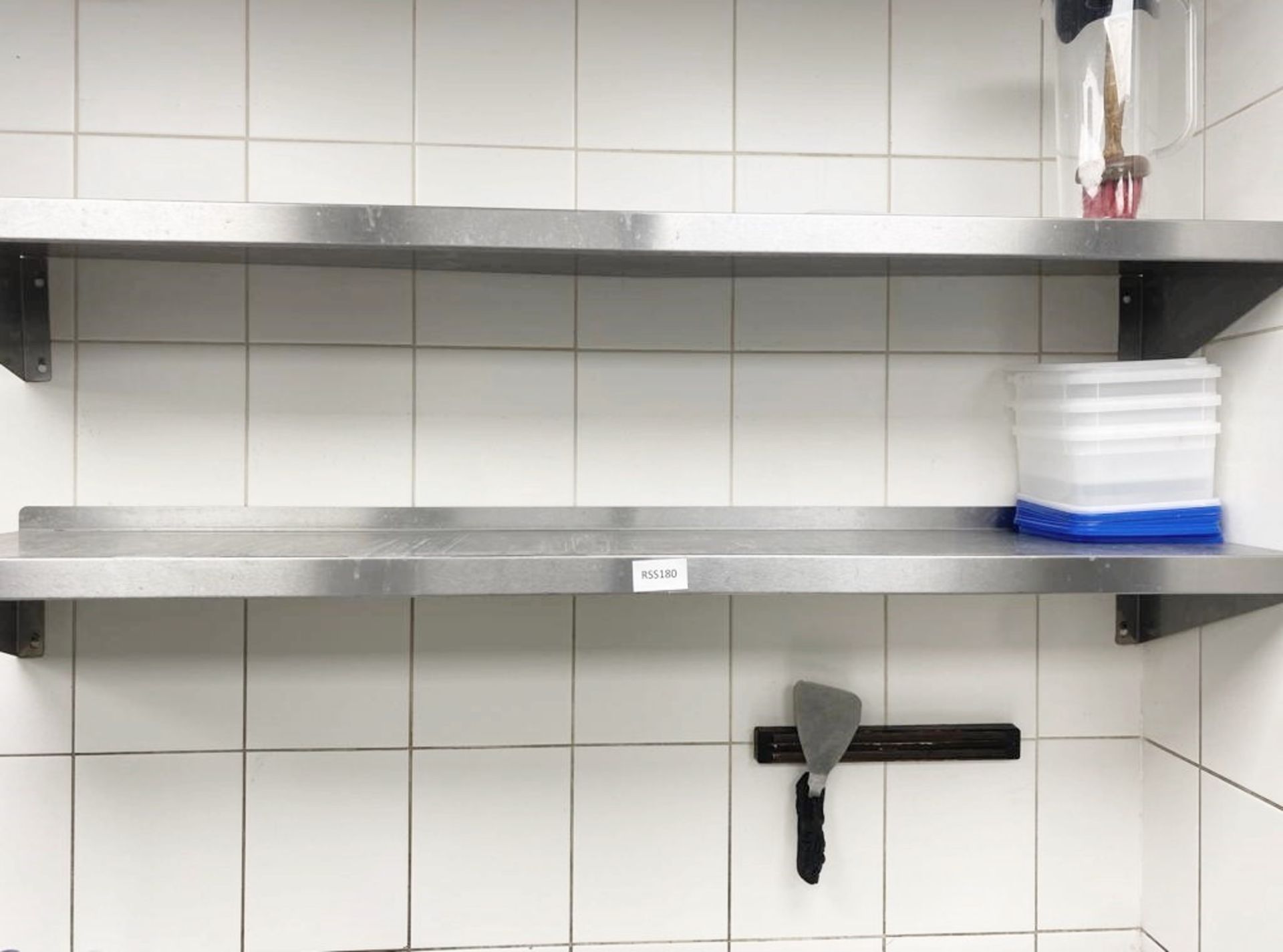 2 x Stainless Steel Food Preparation Shelves - Approx: 2 x 1400mm - Ref: RSS180 - CL835 - Southend