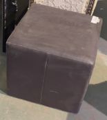 1 x Black Faux Seating Cube/Footstool - 52 X 52 X 55Cm - Ref: J135 - CL531 - Location: Essex, RM19